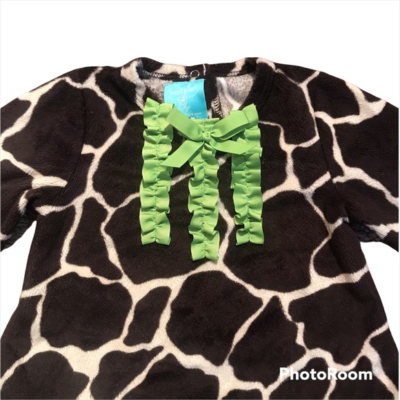 Mud Pie Giraffe Print Long Sleeved Dress 12-18 Months - Picture 2 of 4